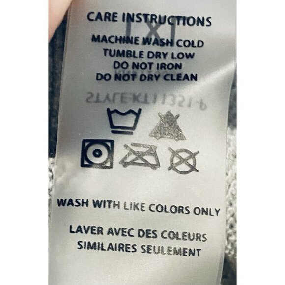 Mono B Sweatshirt Womens 1XL Gray Antiqued Star Cheetah Print Comfy Loungewear - Picture 8 of 8